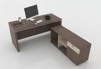 Bureau d'ordinateur moderne de luxe en forme de L, poste de travail de direction, ensemble de mobilier de PDG avec tiroirs pour bureau