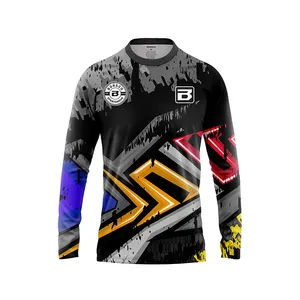 Custom Bicycle Shirts Mountain Bike Jersey Long Sleeve Sublimation MTB Downhill Jersey