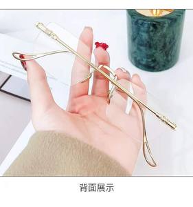 Nouvelles lunettes de <span class=keywords><strong>myopie</strong></span> sans monture anti-lumière bleue personnalisées irrégulières Xiaohongshu Instagram look naturel tendance argent unisexe - Product Image 3