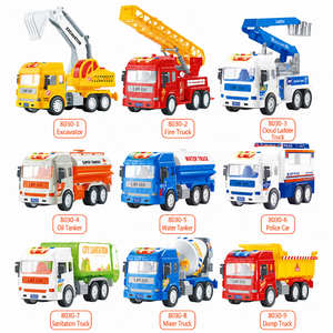 Camiones de Juguete de Construcción, Set Educativo de Vehículos de Construcción, Camión de Bomberos con Escaleras, Camión Cisterna de Agua, Camión Cisterna de Combustible - Product Image 1