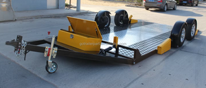 Remorques à toit plat à benne basculante hydraulique 2.5T remorques de transporteur de voiture tandem de charge grandes remorques résistantes pour équipements machines - Product Image 3