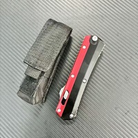 Couteau OTF à lame en acier Damas, couteau de poche pliant avec manche en aluminium, outil EDC d'extérieur, logo personnalisé, vente en gros