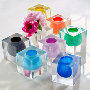 Petit vase en verre nordique de luxe pour décoration de maison personnalisé bourgeon de table en plastique résine cristal décor fleur - Product Image 6