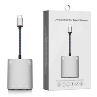 Top vente OEM pour téléphone 3 en 1 convertisseur de carte son en direct stéréo adaptateur Audio 3.5mm charge convertisseur de diffusion en direct casque