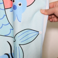 Custom Children's Hoodie Beach Towel Poncho Quick Dry Soft High Absorbent Eco-Friendly Animal Print Children's Hooded Towel