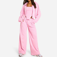 Nouvel ensemble de survêtement décontracté pour femme, avec logo personnalisé imprimé OEM, col rond, en polaire respirante polyester/coton, coupe oversize, style streetwear