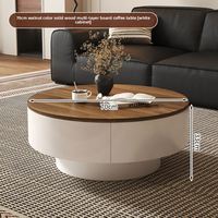 Table basse vintage en bois avec structure en fer et espace de rangement, sans assemblage requis, idéale pour la maison et le salon