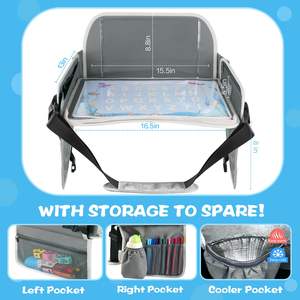 Échantillon gratuit Meilleur prix Plateau de siège auto pour enfants et tout-petits avec sangle d'épaule Table de siège auto Plateau de voyage pour enfants Plateaux de siège pour tout-petits Noir - Product Image 5