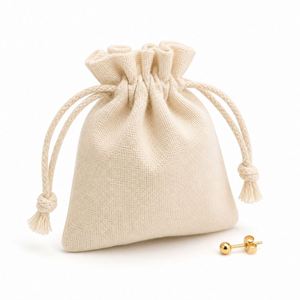 Pochette à Bijoux en Lin Réutilisable avec Cordon de Serrage, Sac Cadeau Personnalisé Imprimé, Organisateur de Colliers et Bagues – Vente en Gros - Product Image 2
