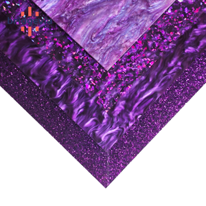 Purple Acrylic Sheets Assortment 3mm PMMA UV Resistant Laser Cutting for Jewelry Display Resin Art Wedding - Product Image 1