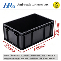 Haoputon 600*400*230 Centre de distribution logistique, boîte de manutention antistatique, légère mais robuste pour un transport efficace