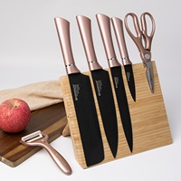 Ensemble de couteaux de cuisine professionnels super tranchants en acier inoxydable 7 pièces Revêtement antiadhésif Écologique Durable