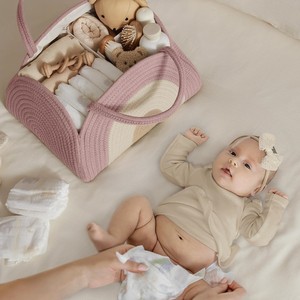 Cesta personalizada para pañales de bebé con diseño de arcoíris, cesta para recién nacidos, cesta para guardar biberones, bolso de viaje para mamá - Product Image 2