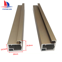 Profilés de porte en verre de garde-robe en aluminium brossé sur mesure, profilé de volet roulant à cadre en aluminium extrudé pour porte d'armoires de cuisine