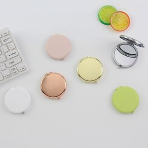 Espejo Compacto de Maquillaje Redondo de Metal de Doble Cara con Logotipo Personalizado, con Bolsa de Terciopelo (Regalo/Souvenir para Eventos) - Product Image 1