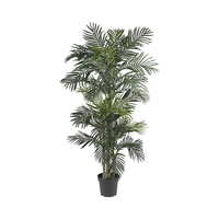 OH ART Vente en gros Palmier canne doré de 6,5 pieds pour décoration intérieure, avec troncs et feuilles réalistes, plante artificielle noire