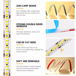 DC 12V 24V 2835 SMD 240Leds/<span class=keywords><strong>m</strong></span> 10mm 5M 10M yüksek güç yüksek lümen esnek Led ışık şeritler beyaz sıcak beyaz Led şerit dekorasyon - Product Image 4
