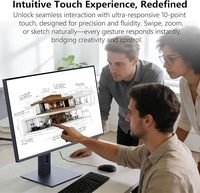 Nouvel écran tactile de 24 pouces Full HD 2560x1440P 100Hz 10 points multi-touch avec caméra web, ports Business/VGA/USB, noir, garantie 3 ans