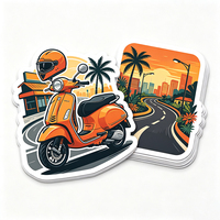 Autocollants de culture moto Haoxuan en vinyle PVC blanc pour casque de vélo, motifs urbains tropicaux, finition mate, imperméables et résistants à l'usure
