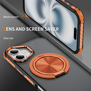 Custodia per telefono con supporto da dito girevole a 360 ° per <span class=keywords><strong>iPhone</strong></span> 16 15 14 Plus <span class=keywords><strong>11</strong></span> 12 13 <span class=keywords><strong>Pro</strong></span> Max 16 SE staffa magnetica <span class=keywords><strong>Cover</strong></span> <span class=keywords><strong>rigida</strong></span> opaca - Product Image 6