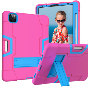 Nhiệm vụ nặng nề gồ ghề trường hợp đối với <span class=keywords><strong>iPad</strong></span> không khí <span class=keywords><strong>4</strong></span> 10.9 inch/Pro 11 "2018/2020/2021 Chân đế chống sốc nhựa Silicone Tablet Bìa - Product Image 1