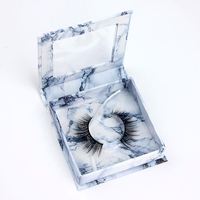 Boîtes à cils vides en forme de papillon carré à paillettes personnalisées Emballage carré pour cosmétiques avec vendeur de marque privée