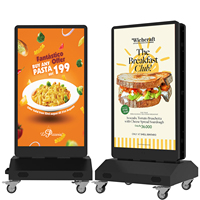 Affichage numérique portable double face pour extérieur de 43 pouces, étanche IP65, haute luminosité, avec roues