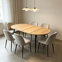 Ensemble de table et chaises de salle à manger ovales modernes de luxe du milieu du siècle en MDF, 4 à 6 places, meubles de cuisine complets