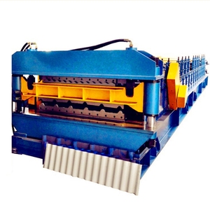 Machine de formage à rouleaux trapézoïdale à double et triple couche <span class=keywords><strong>pour</strong></span> <span class=keywords><strong>tuiles</strong></span> de <span class=keywords><strong>toiture</strong></span> avec moteur 380V, épaisseur 0,3-0,8 mm - Product Image 2