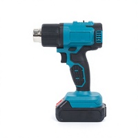 Pistolet à air chaud sans fil 21V pour soudure plastique 550W 0 à 550°C, mode simple/double, numérique, outil nu avec 3 buses, protection contre la surchauffe