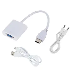 Hd Hdmi Naar Vga Adapter Zwart 1080P Hdmi Naar Vga Met Audio Conversie Kabel Hdmi Naar Vga Converter Kabel Ondersteunt Hdcp