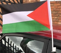 Drapeaux de voiture Palestine en polyester à impression personnalisée pas chers avec tige en plastique