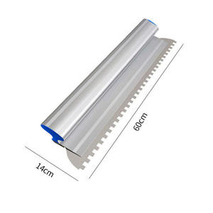 <span class=keywords><strong>Spatule</strong></span> <span class=keywords><strong>de</strong></span> finition industrielle DIY 16'' 24'' en acier inoxydable thermolaqué, à encoches carrées pour carrelage et adhésif - Product Image 1