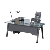 Bureau en verre blanc en forme de L Bureau de direction moderne Table de meubles