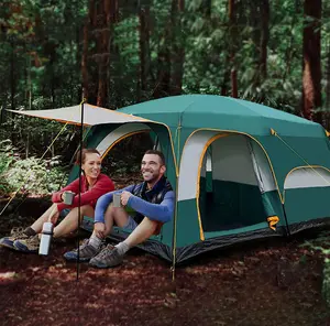 Best Selling 2 Person Cot Tents, OEM/ODM Luxury Glamping Tents, Custom 4/6/8/10 Persons Waterproof Outdoor Family Camping Tent