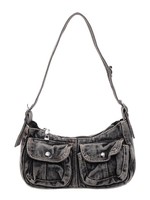 Sac bandoulière Deep Blue Weaving Peaceful Wu pour filles, style rétro américain, pour les trajets quotidiens et les voyages de courte distance, avec fermeture éclair