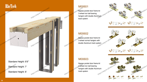 वेकी अमेरिकी कैनाडा छिपा है सुलभ जेब दरवाजा हार्डवेयर 72 इंच पॉकेट डोर 100pd श्रृंखला एकल पॉकेट डोर हार्डवेयर - Product Image 5