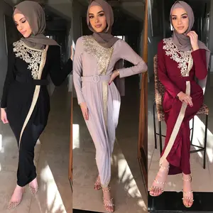 MOTIVE FORCE 2024 Fashion baru wanita Muslim gaun Abaya pakaian Islam Arab bordir gaun Muslim pesta