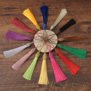 Frange décorative classique en fil de polyester soie glacée à pompons pour vêtements, marque-pages, cadeaux, vente en gros - Product Image 4