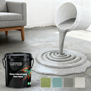 Matériaux de revêtement de sol en époxy de haute qualité Foshan, auto-nivelants, effet marbre, sable coloré, peinture de revêtement de sol en époxy - Product Image 1