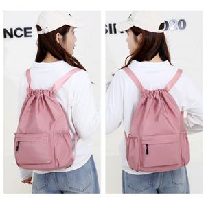 Factory Custom Drawstring Backpack Sports Polyester Fashion <b>Waterproof</b> Storage Simple Travel Basketball Foldable Drawstring <b>Bag</b> - Product Image 3