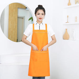 <b>Black</b> Polyester <b>Apron</b> With Shoulder Straps Waterproof Oil Resistant For Restaurant Bar Uniforms - Product Image 4
