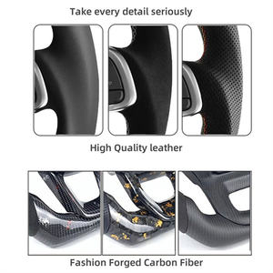 Volant en cuir semi-perforé modifié pour Volkswagen <span class=keywords><strong>VW</strong></span> Golf 7 Mk7 Golf 8 MK8 8R R GTI GTD Jetta Bouton de klaxon - Product Image 4