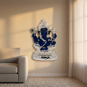 Estatua de Ganesha Plateada de Primera Calidad, Hecha a Mano en Acero Inoxidable, Ídolo del Dios Hindú para Decoración del Hogar, Culto en Templos, Festivales y Espacios Sagrados - Product Image 2