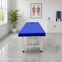 Table d'examen manuelle en cuir écologique en acier inoxydable pour salle blanche d'hôpital, instrument médical