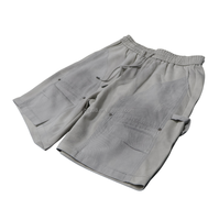 Shorts cargo vert olive pour homme, taille mi-haute, cordon de serrage, en toile, style décontracté avec poches, respirant
