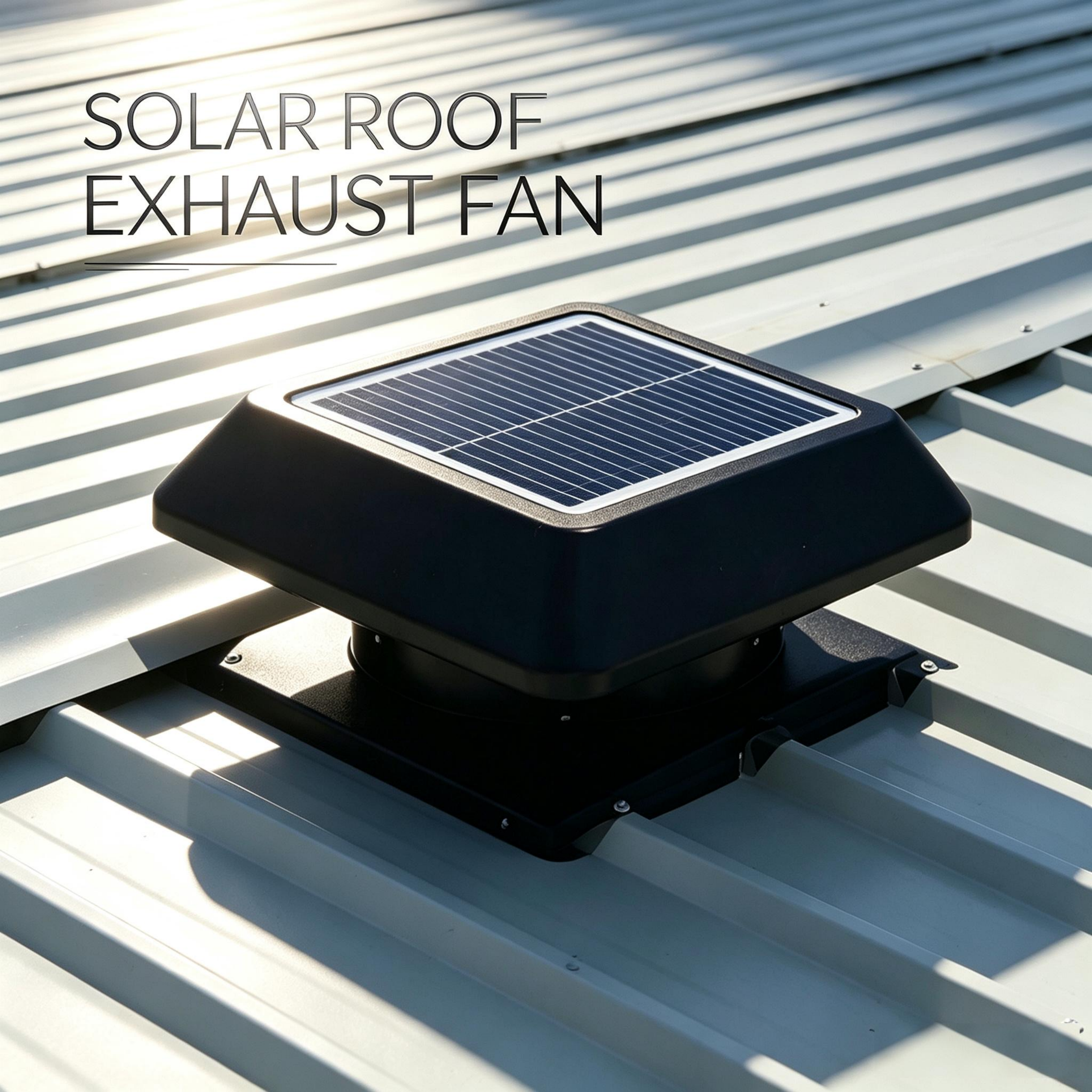 SIPL 25W-12inch Square Solar Power Attic Roof Ventilation Fan IP68 Waterproof DC Motor Galvanized Steel Fresh Air System · image 1