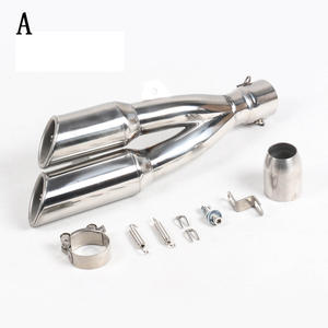 Moto di Scarico del Silenziatore Del Tubo di Fuga Moto Nero Doppio Foro Per Kawasaki ninja <span class=keywords><strong>300</strong></span> ER6N <span class=keywords><strong>Aprilia</strong></span> RSV4 Misura La Maggior Parte Sportster AK236 - Product Image 3