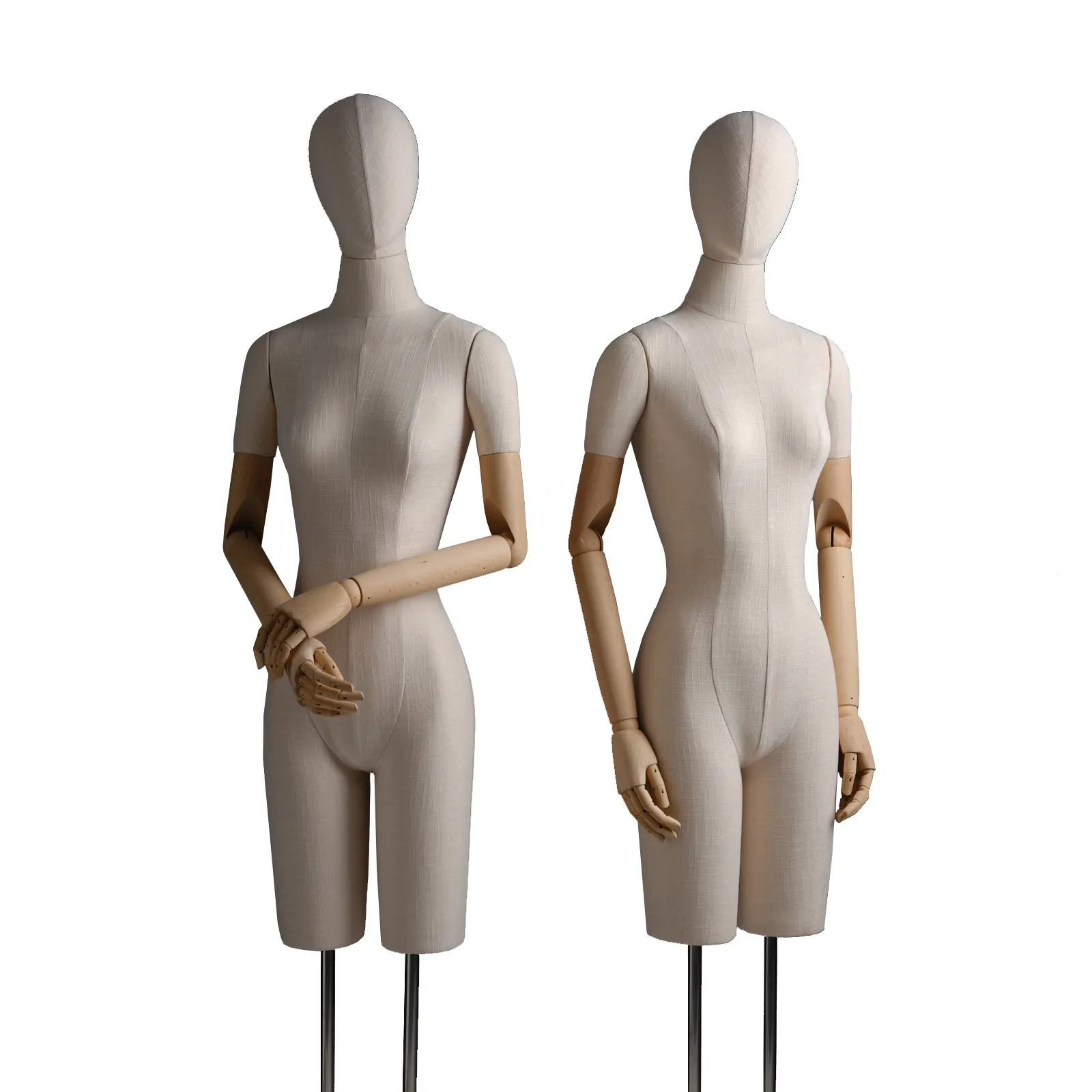 Clothing store high-grade Adjustable Female Mannequin Torso Standing Half Body PU Mannequins Female For Clothing Display
