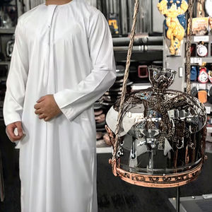 Thobe da Uomo Stile Dubai, Lunghezza MAXI, Maniche Lunghe, Tessuto in Poliestere Traspirante, Orlo Aperto, Vestibilità Ampia, Abbigliamento per Preghiera Ramadan ed Eid - Product Image 5